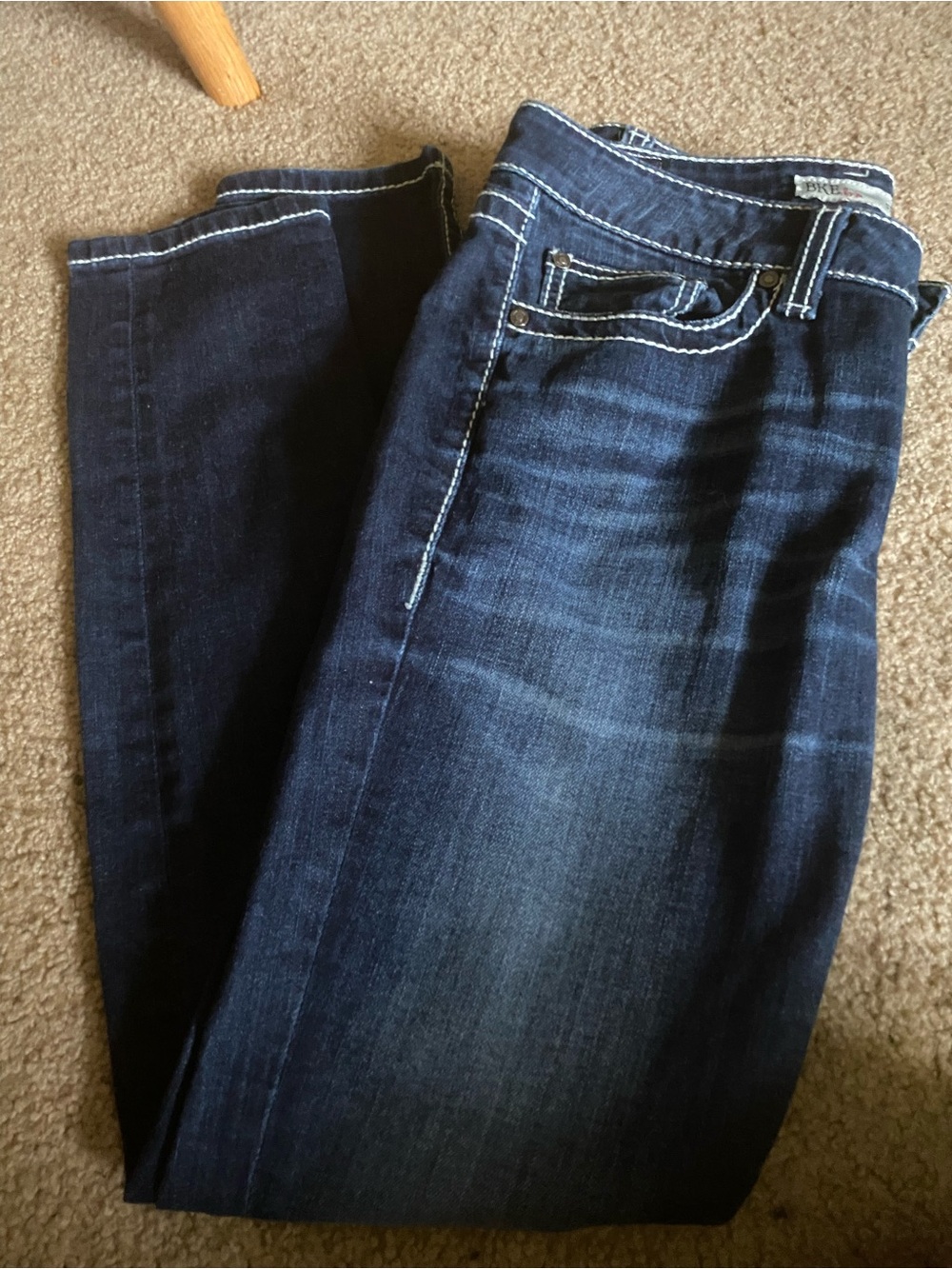 BKE Stella Skinny Jeans Size 28R Dark Wash Thick Contrast Stitching